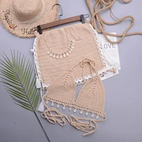 3pcs Crochet Shell Bikini-shell bikini-crochet shell bikini-shell beach wear-shell cloting-shell swimmwear