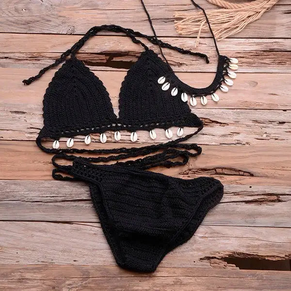 3pcs Shell Bikini Set-shell bikini-shell swimmwear-shell clothing-boho beach style-beach outfit