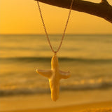 Peral cross necklace-shell necklace-pearl necklace-cross pearl pendant-shell jewelry-gold necklace