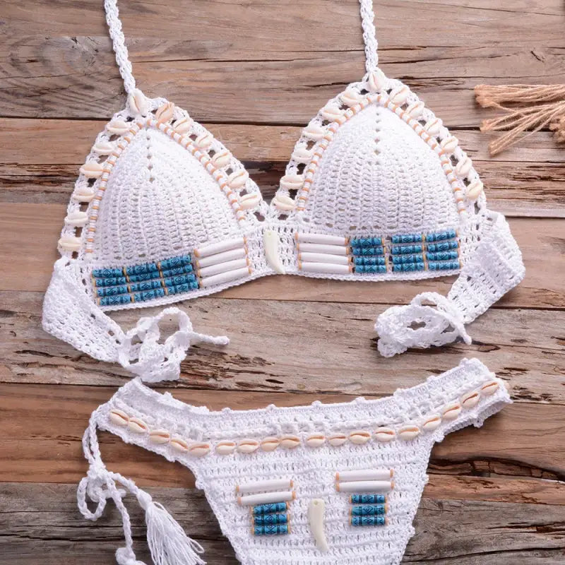 Puka Shell Bikini-shell swimwear-shell bikini-cowri-shell clothings-beach outfit-