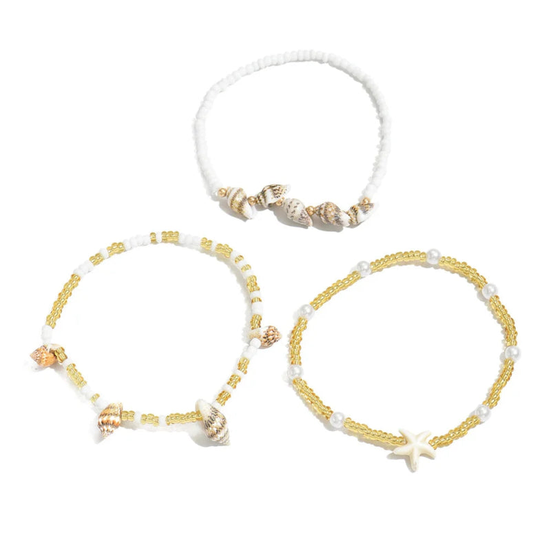 Boho_Seashell_Starfish_Anklet_Set-shell anklet-shell jewelry-boho style-beach outfit-boho chic style-bohemian jewelry-coastal look-beach style