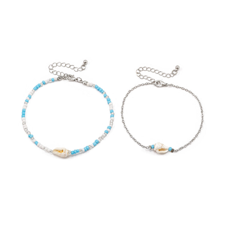 Boho_Shell_Anklet_Duo-shell anklet-shell jewelry-boho style-beach outfit-boho chic style-bohemian jewelry