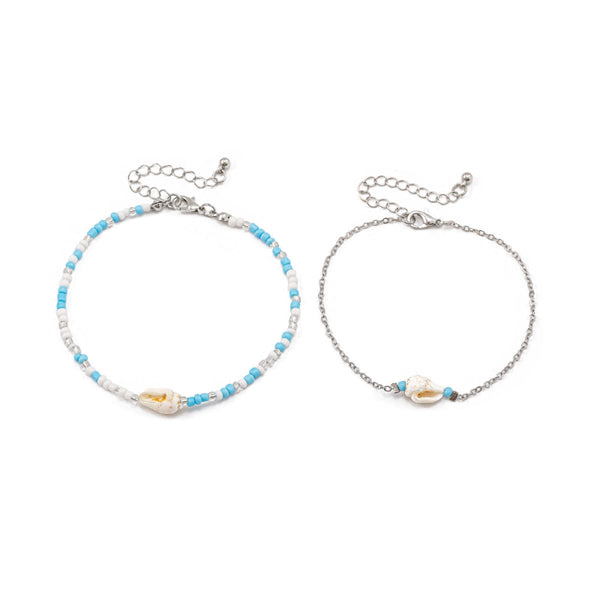 Boho_Shell_Anklet_Duo-shell anklet-shell jewelry-boho style-beach outfit-boho chic style-bohemian jewelry