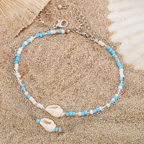 Boho_Shell_Anklet_Duo-shell anklet-shell jewelry-boho style-beach outfit-boho chic style-bohemian jewelry