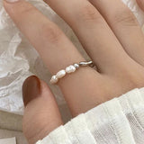 Coastal_Breeze_Pearl_Ring -silver pearl beaded ring-pearl ring-silver shell ring