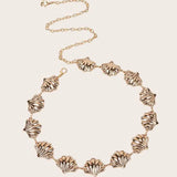 Dune Dream Shell Waist Chain-golden shell belt-gold shell belt conch shell belt-shell jewelry-boho chic style-weddind style belt