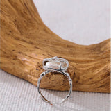 Entwined Pearl silver Ring_SHELL RING_SHELL JEWERLY_PEARL RING_SILVER PEARL RING