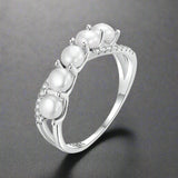 SIlver pearl ring-shell ring-silver ring pearl ring-shell jewelry