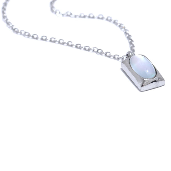 GeoLustre Shell Pendant Necklace-shell necklace-shell jewelry- mother of pearl shell necklace- nacre pendant