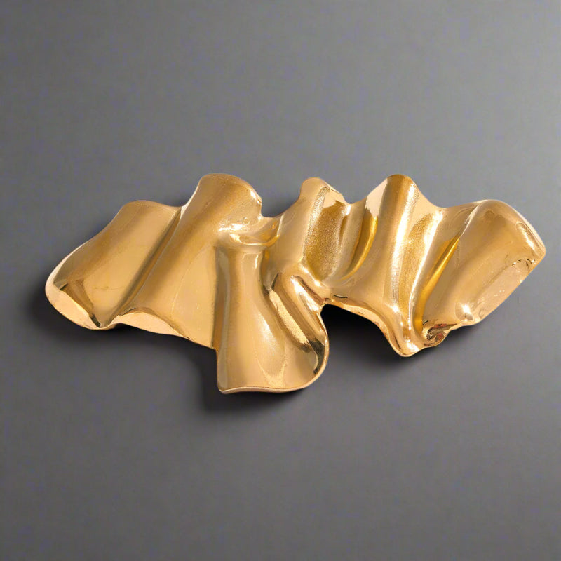 Gilded Flow Sculptural Brooch-shell brooch-seaweed brooch-geometric brooch