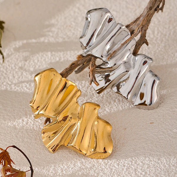 Gilded Flow Sculptural Brooch-shell brooch-seaweed brooch-geometric brooch