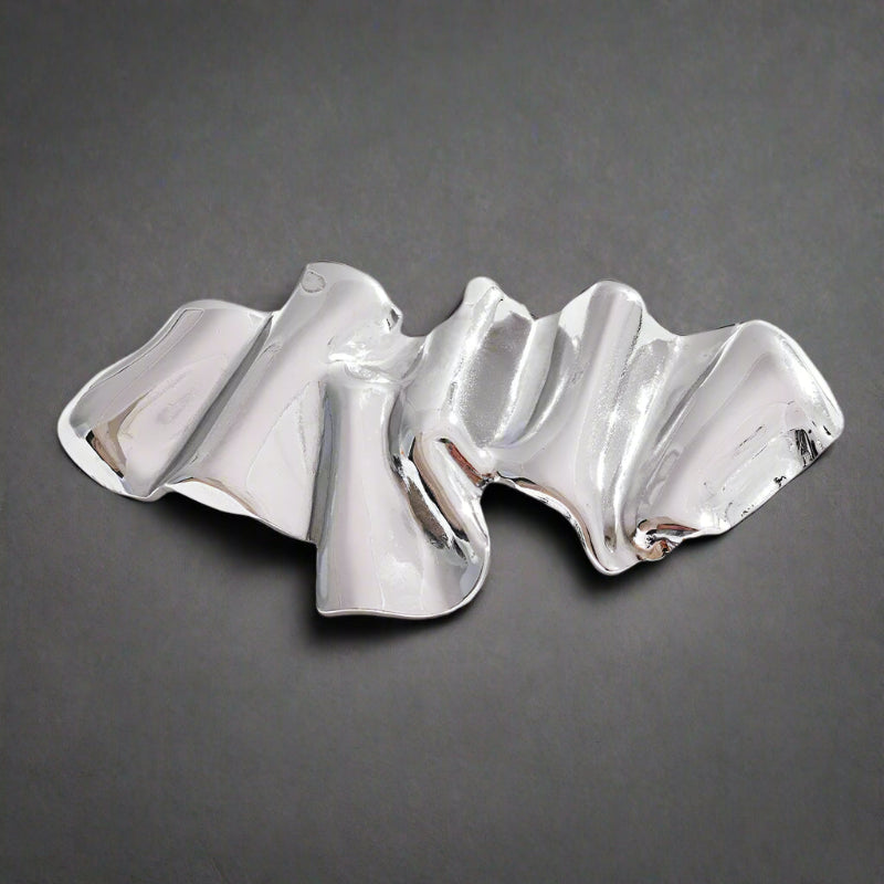 Gilded Flow Sculptural Brooch-shell brooch-seaweed brooch-geometric brooch
