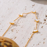Gold-Kissed Shell Heart Necklace-shell necklace-heart necklace-mother of pearl shell necklace-shell necklace-heart necklace-mother of pearl shell necklace