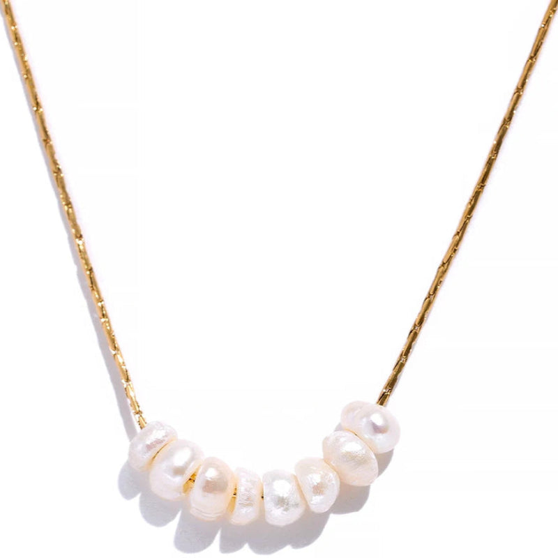 Golden_Drift_Pearl_Necklace-pearl necklace-gaold pearl necklace-shell necklace-pearlchaine necklace