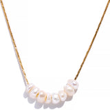 Golden_Drift_Pearl_Necklace-pearl necklace-gaold pearl necklace-shell necklace-pearlchaine necklace