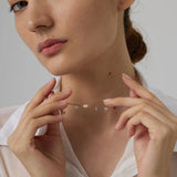 Golden_Tide_Pearl_and_Crystal_Chain_Necklace-chain neclace-pearl chain necklace-shell necklace-shell necklace-shell jewelry