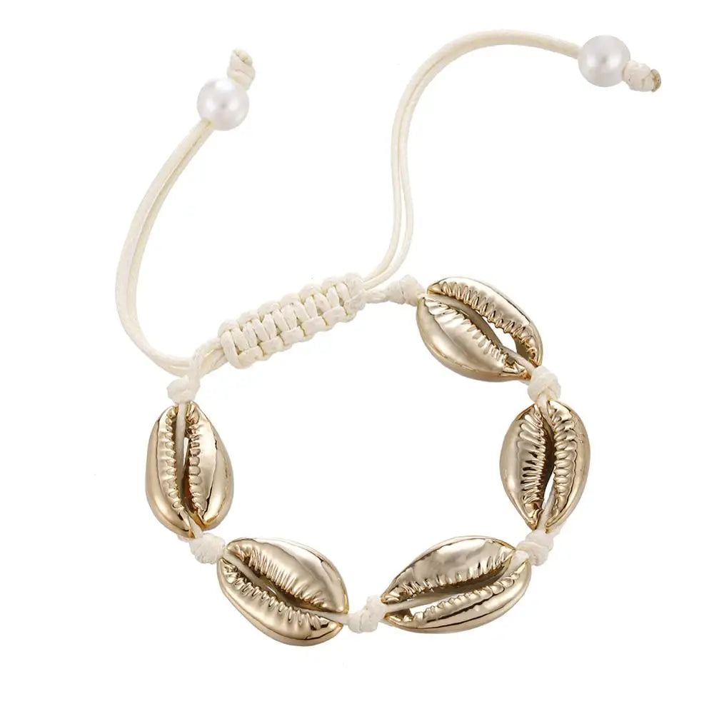 Colorful Cowrie Shell Bracelet – Rope Tie Boho Style