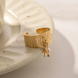 pearl ring- shell ring-starfish ring-shell jewelry band ring-gold pearl ring-charm ring