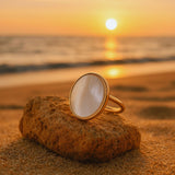 silver mother of pearl ring-silver nacre ring-shell ring-shell jewelry-beach outfit ring-beach style-boho style-bohemian jewelry-wedding style ring