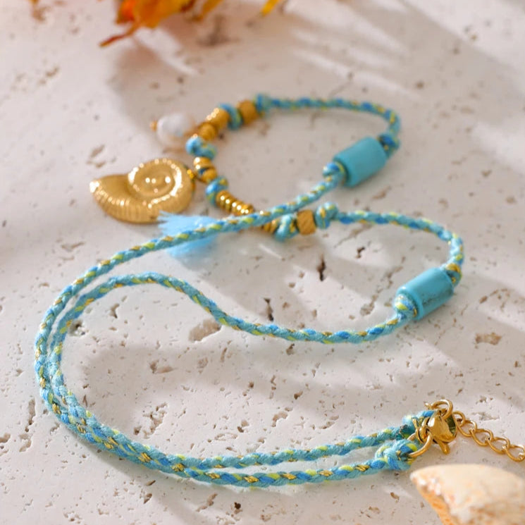 Nautilus_Gold_Shell_Pendant_Necklace- shell necklace-shell jewelry-turquoise necklace-nautilus charm shell necklace-boho style-beach outfit