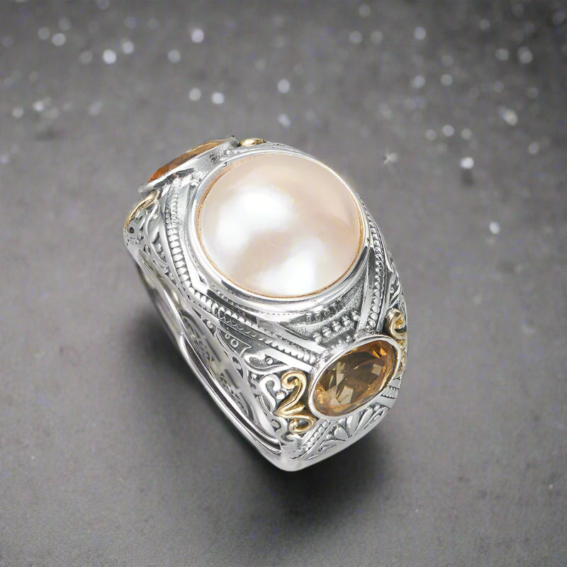 Neptune_s_Treasure_Ring- shell jewelry-shell ring- boho chic ring-bohemian jewelry-beach outfit ring