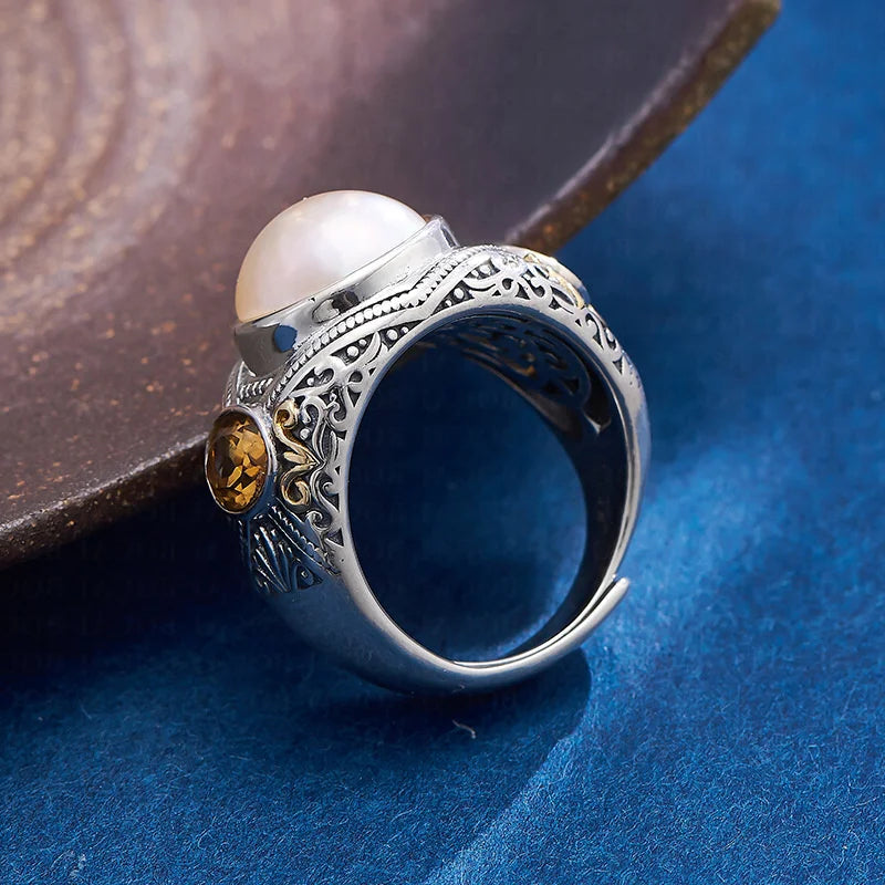 Neptune_s_Treasure_Ring- shell jewelry-shell ring- boho chic ring-bohemian jewelry-beach outfit ring