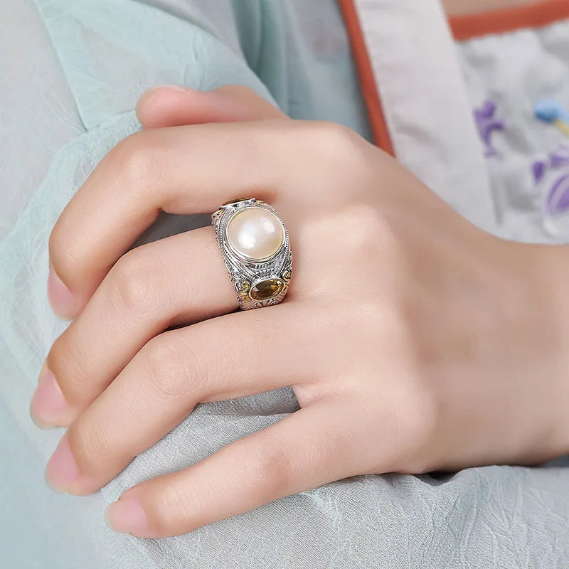 Neptune_s_Treasure_Ring- shell jewelry-shell ring- boho chic ring-bohemian jewelry-beach outfit ring