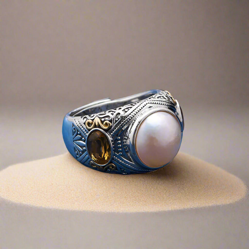 Neptune_s_Treasure_Ring- shell jewelry-shell ring- boho chic ring-bohemian jewelry-beach outfit ring