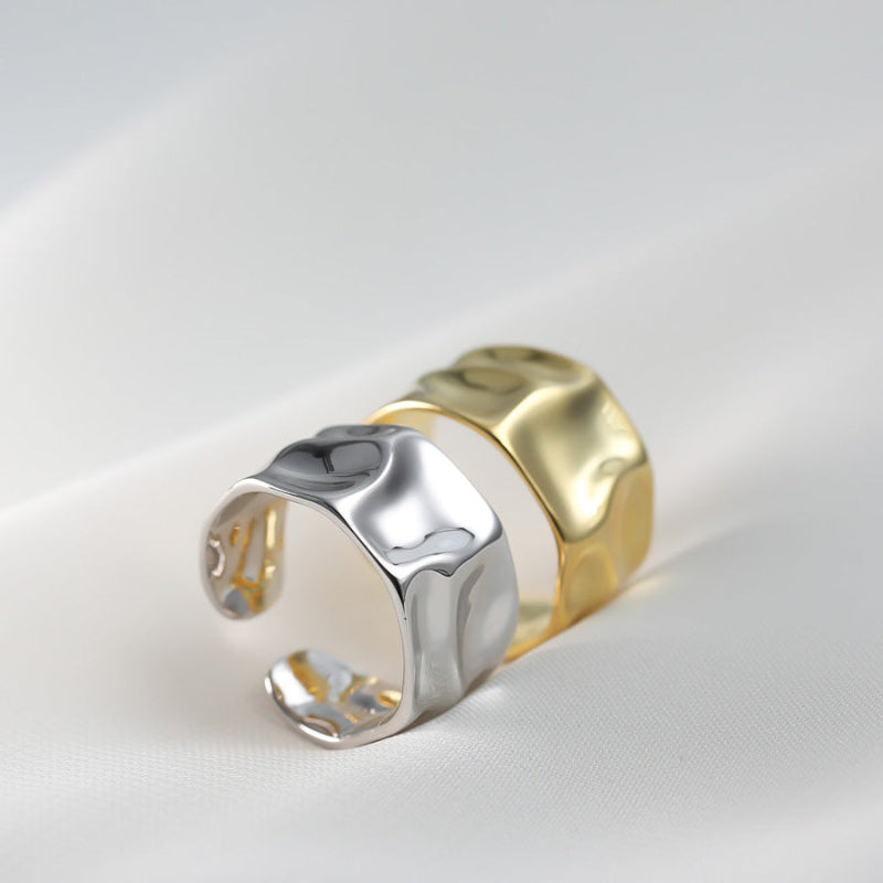 silver ring-silver ocean ring-silver shell ring-golden ocean ring