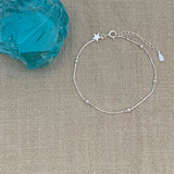 Ocean Mist Adjustable Bracelet-shell jewelry-boho style-beach outfit-boho chic style-bohemian jewelry-coastal look-beach style-sterling silver shell bracelet