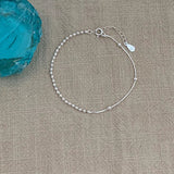 Ocean Mist Adjustable Bracelet-shell jewelry-boho style-beach outfit-boho chic style-bohemian jewelry-coastal look-beach style-sterling silver shell bracelet