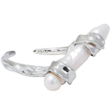 Oceanâs Whisper Ring-stunning Silver Wrapped Pearl Ring- beach style silver ring-bohemian silver ring-chic silver ring