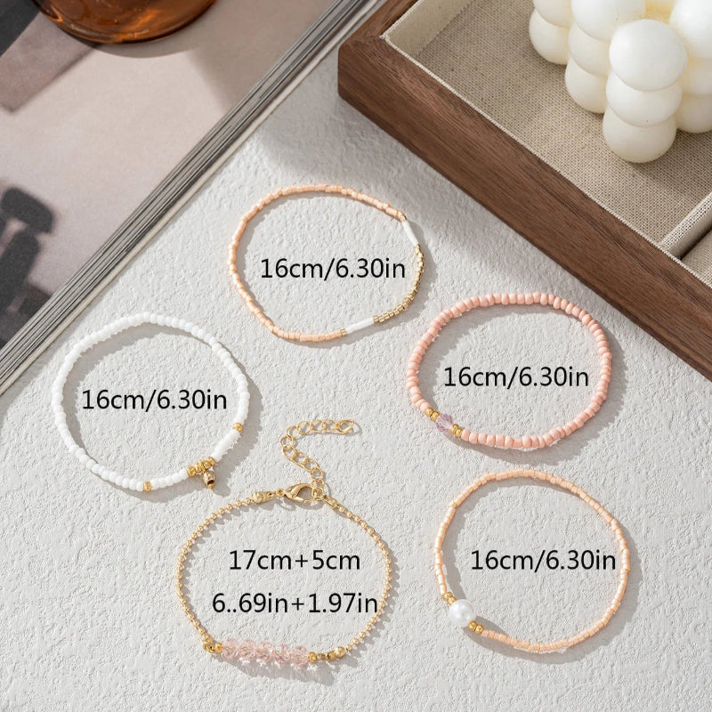 Pastel_Bead_Strand_Bracelets-shell jewelry-boho style-beach outfit-boho chic style-bohemian jewelry-coastal look-beach style