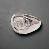 silver Silken Wave Ring -shell ring- shell jewelry-gold shell ring-spiral shell ring