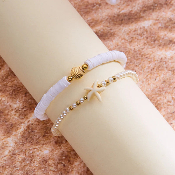 Starfish_Shell_Beaded_Anklet_Set-shell anklet-shell jewelry-boho style-beach outfit-boho chic style-bohemian jewelry