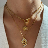 layered shell necklace- shell necklace-golden layered shell necklace-shell jewelry