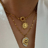 layered shell necklace- shell necklace-golden layered shell necklace-shell jewelry