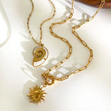 layered shell necklace- shell necklace-golden layered shell necklace-shell jewelry