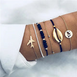 Wander & Tide Boho Coastal Bracelet Set-shell jewelry-boho style-beach outfit-boho chic style-bohemian jewelry-coastal look-beach style