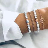 Wander & Tide Boho Coastal Bracelet Set-shell jewelry-boho style-beach outfit-boho chic style-bohemian jewelry-coastal look-beach style