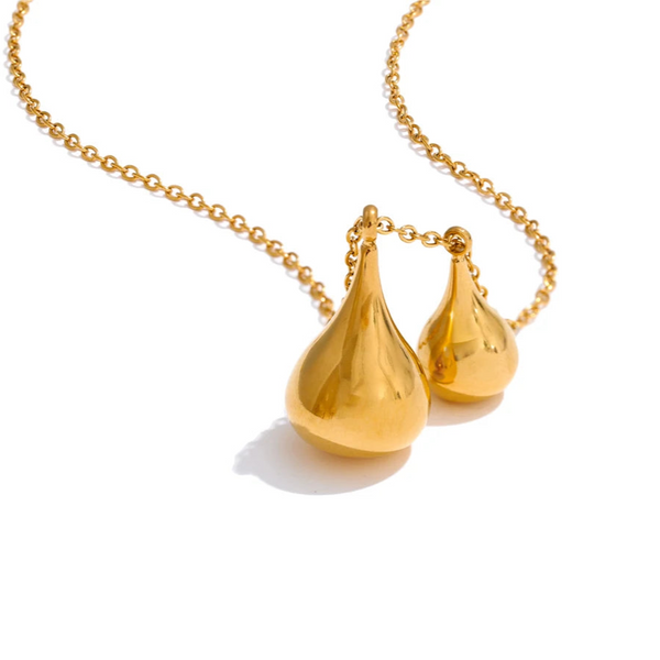 Water Drop Pendant Necklace-shell jewelry-boho style-beach outfit-boho chic style-bohemian jewelry-shell necklace