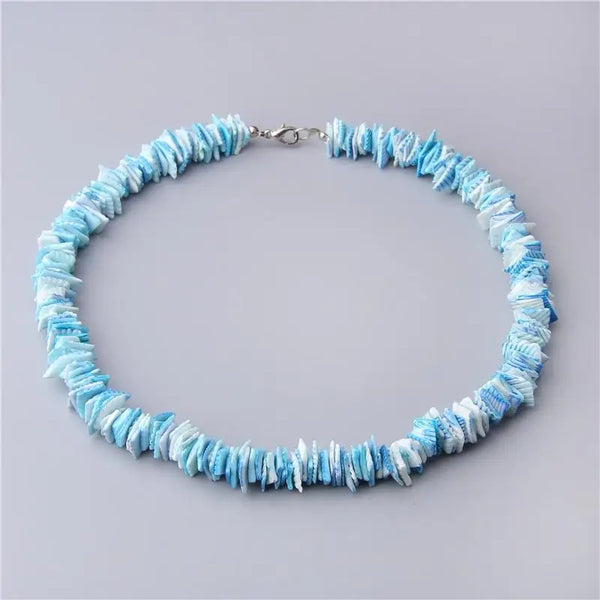 Blue Shell Surfer Necklace-shell jewelry-