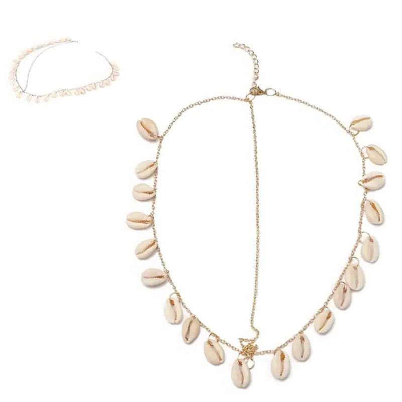 Bohemia Shell Head Chain-Vintage Shell Head Chains-boho style-bohemian jewelry-beach outfit jewelry-wedding style head chain