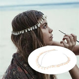 Bohemia Shell Head Chain-Vintage Shell Head Chains-boho style-bohemian jewelry-beach outfit jewelry-wedding style head chain
