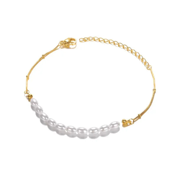 classic pearl adjustable bracelet-shell jewelry-shell bracelet- pearl bracelet-boho chic style-