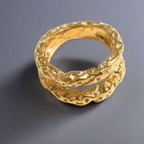 Coral Reef Texture Ring-shell ring-seaweed golden ring-shell ring-shell jewelry-beach outfit ring-beach style-boho style-bohemian jewelry