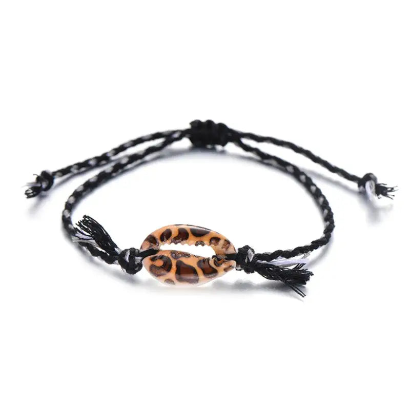 Cowrie Shell Cord Bracelet-beach outfit jewelry-cord bracelet-cowrie bracelet-shell jewelry-seashell jewelry-boho chic jewelry-bohemian jewelry-