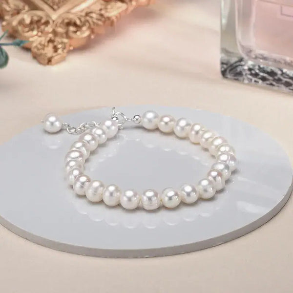 Elegant Pearl Drop Bracelet-sterling silver shell bracelet-shell jewelry-shell bracelet