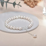 Elegant Pearl Drop Bracelet-sterling silver shell bracelet-shell jewelry-shell bracelet