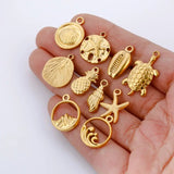 Gold Shell Charms-Shell Charms-shell jewelry-shell pendants-boho chic style-bohemian jewelry-beach outfit jewelry